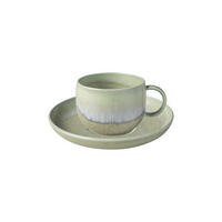 KAFFEETASSE MIT UNTERTASSE Perlemor Alga grün 190 ml - Grün, Keramik (16.1/9.4/16.1cm) - like.Villeroy & Boch