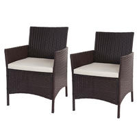 POLY-RATTAN SESSEL HALDEN Braun, Cremeweiß 2er-Set - Braun/Weiß, Kunststoff (59/83/60cm) - MCW