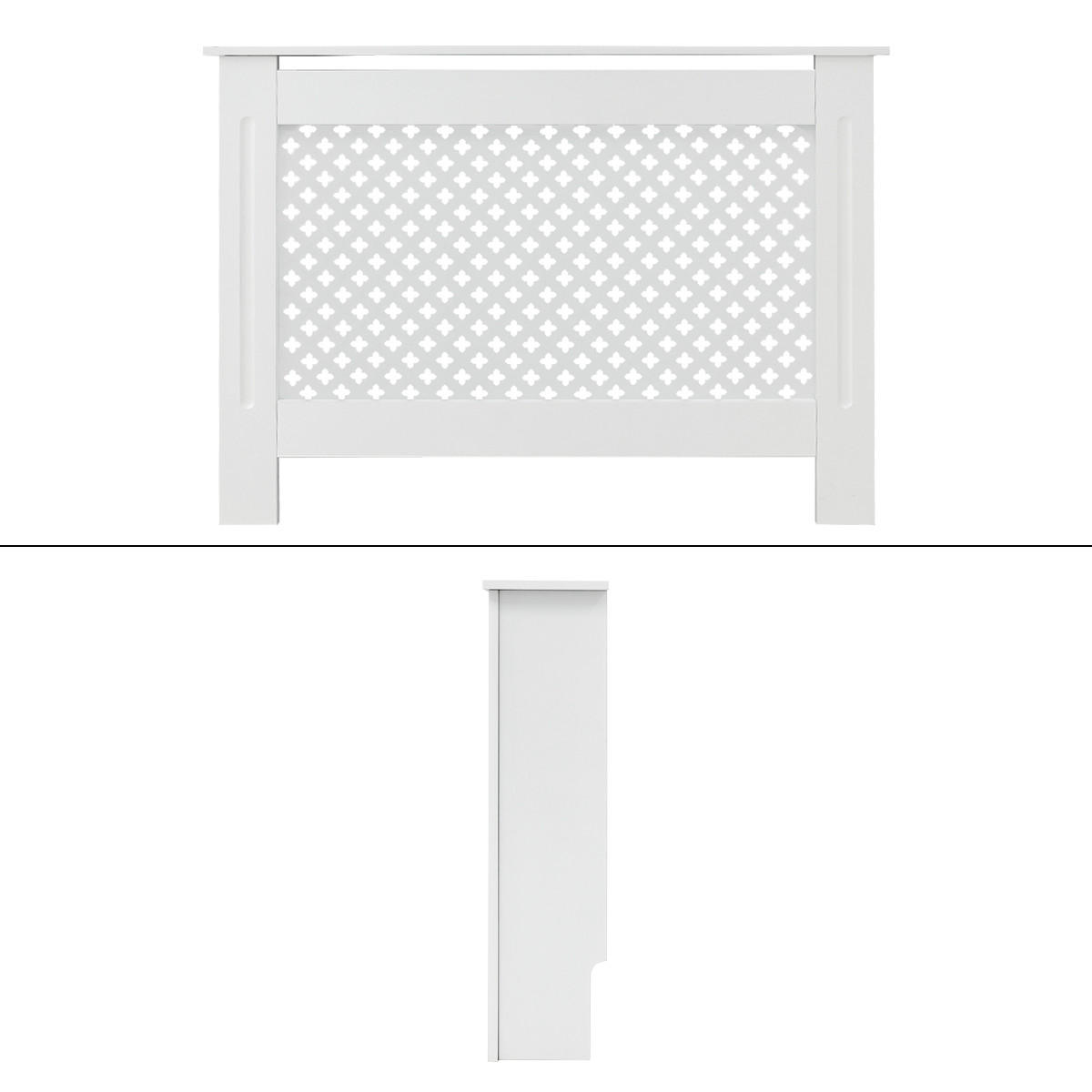 OBLOŽENÍ RADIÁTORU s voštinovým vzorem 112 x 19 x 82 cm, bílé - bílá, kompozitní dřevo (19/112/82cm) - ECD-Germany