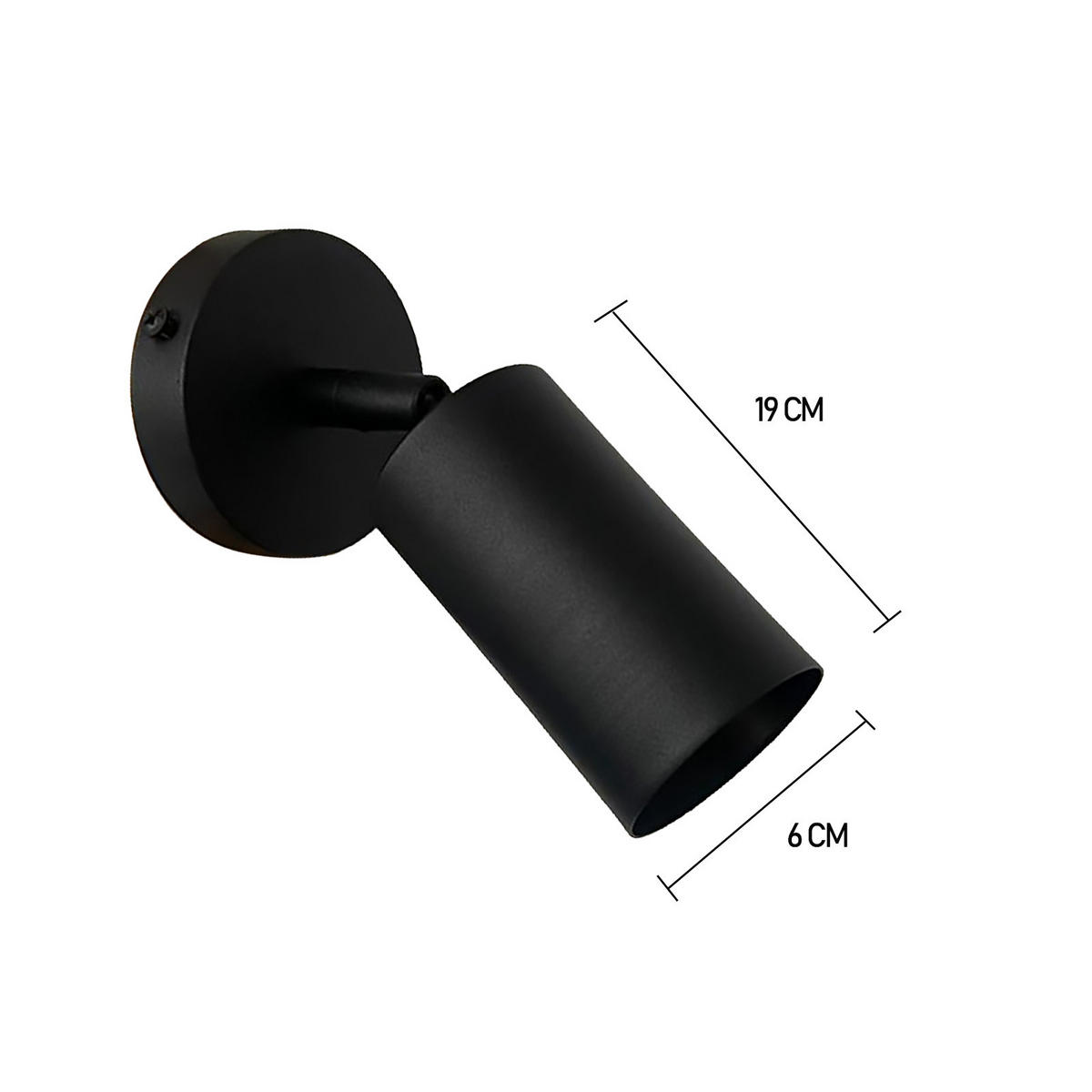 WANDLEUCHTE Innen Vintage 6/19 cm - Schwarz, Metall (6/19cm) - Bamyum