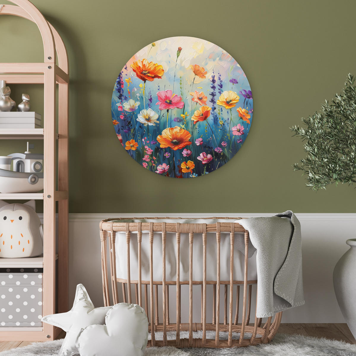 STENSKA SLIKA Blommor - Natur - Akvarell - Konst 60x60 cm - večbarvno, umetna masa (60/60cm) - MuchoWow