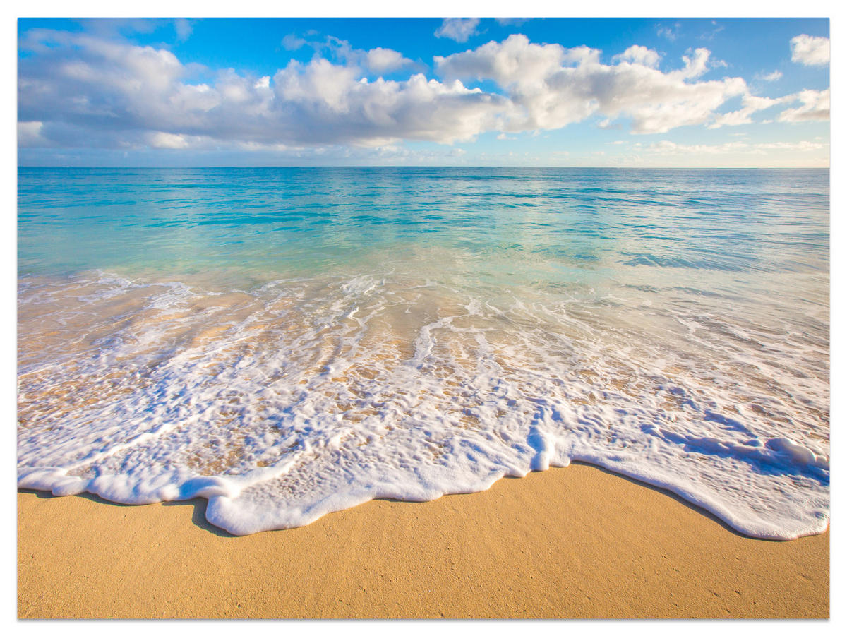 FOTOTAPETA Pre Obývaciu Izbu Tyrkysové More Vlny Zlatá Pláž 400 x 280 cm - hnedá/žltá, papier (400/280cm) - Muralo