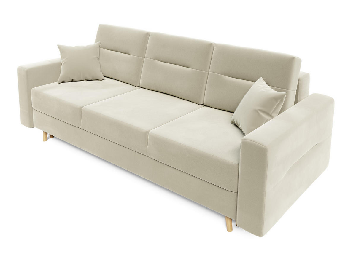 SOFA Bergen mit Schlaffunktion - Beige, Textil (234/90/95cm) - SIMKAM Furniture