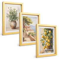 BILDER SET 3er Set - 20x30 cm Goldrahmen - Blumen in einer Vase, ein Meer aus Zitronen - Goldfarben, Kunststoff (20/30cm) - TULUP