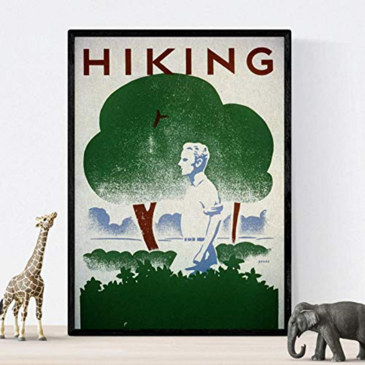 POSTER Set mit 4 Jahrgang Brandprävention A4 Schwarzer Rahmen - Schwarz, Papier (29.7/3cm) - Nacnic