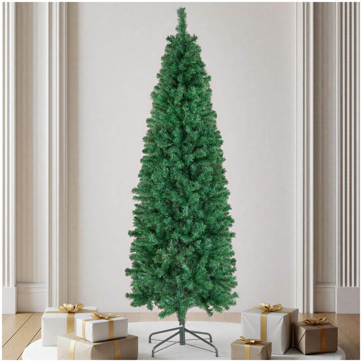 WEIHNACHTSBAUM Comet, pulverbeschichteter Metallständer mit Kunststoffkappen, grün - Grün, Kunststoff (150cm) - tectake