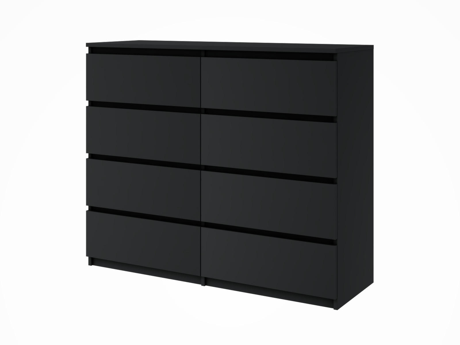 KOMMODE mit 8 Schubladen 120 holz schwarz - Schwarz, Holzwerkstoff (120/99/35cm) - EMIX24