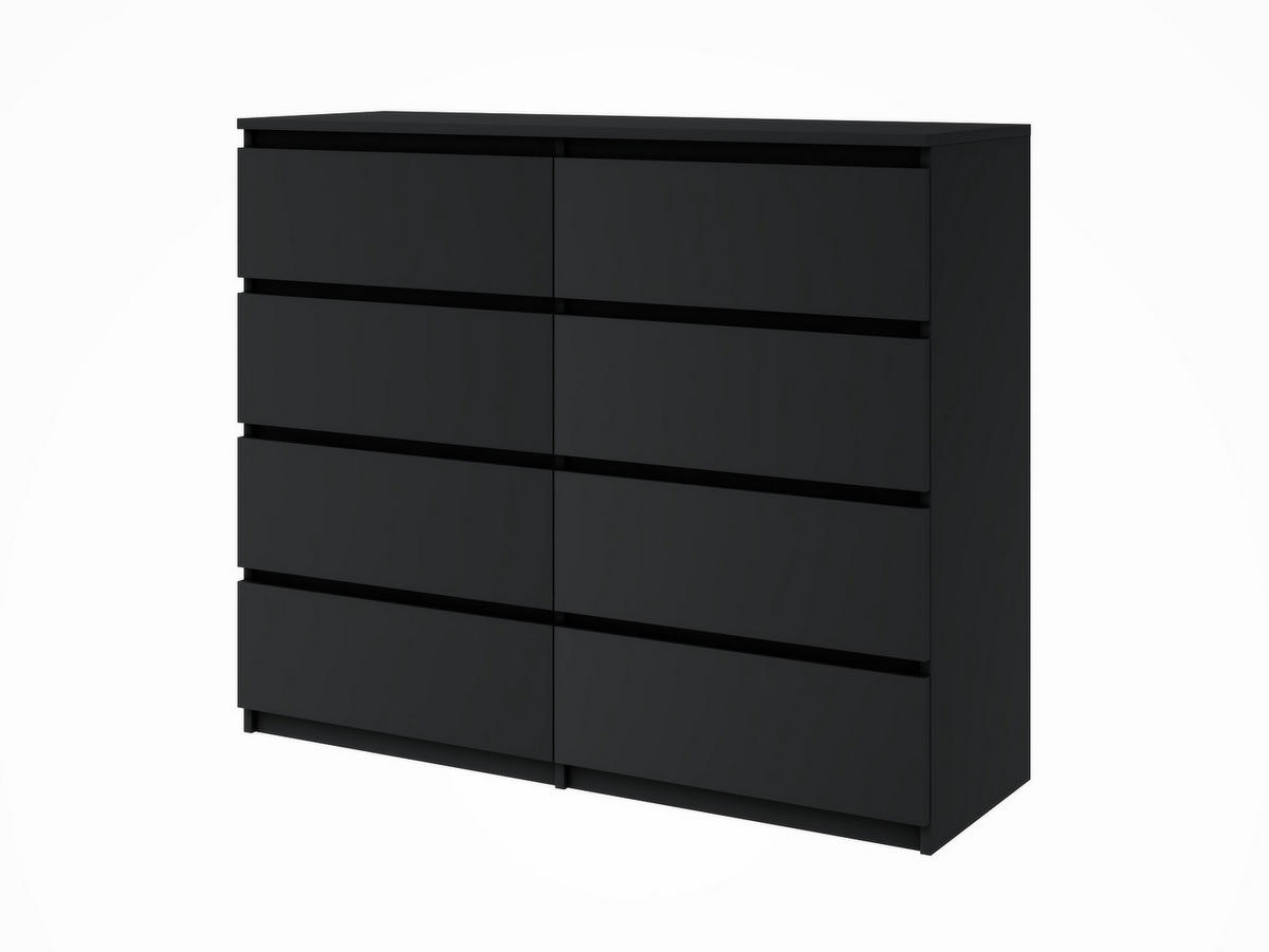 KOMMODE mit 8 Schubladen 120 holz schwarz - Schwarz, Holzwerkstoff (120/99/35cm) - EMIX24