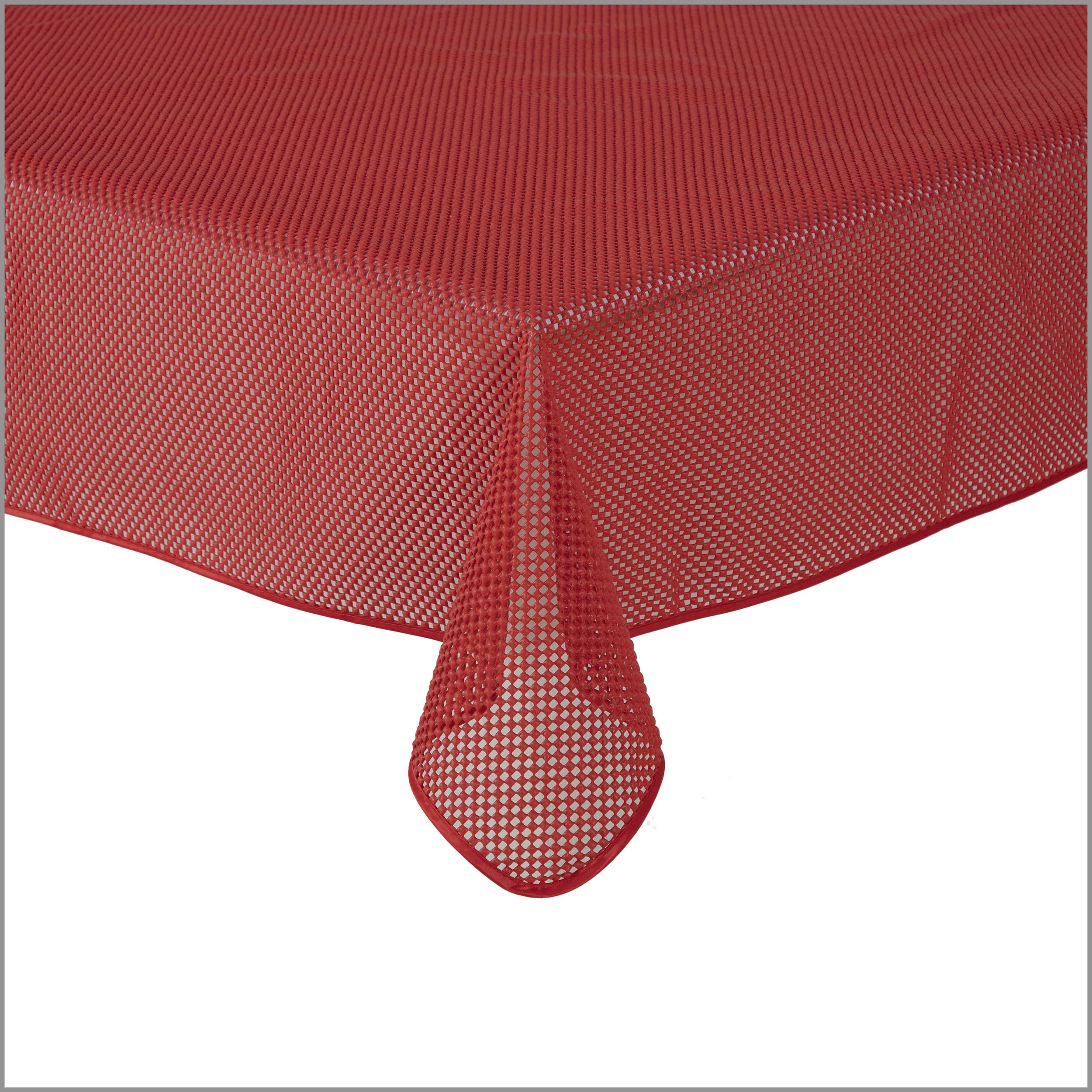 TISCHDECKE Gartentischdecke Karo Rot 110/140 cm - Rot, Kunststoff (110/140cm) - TiborTex