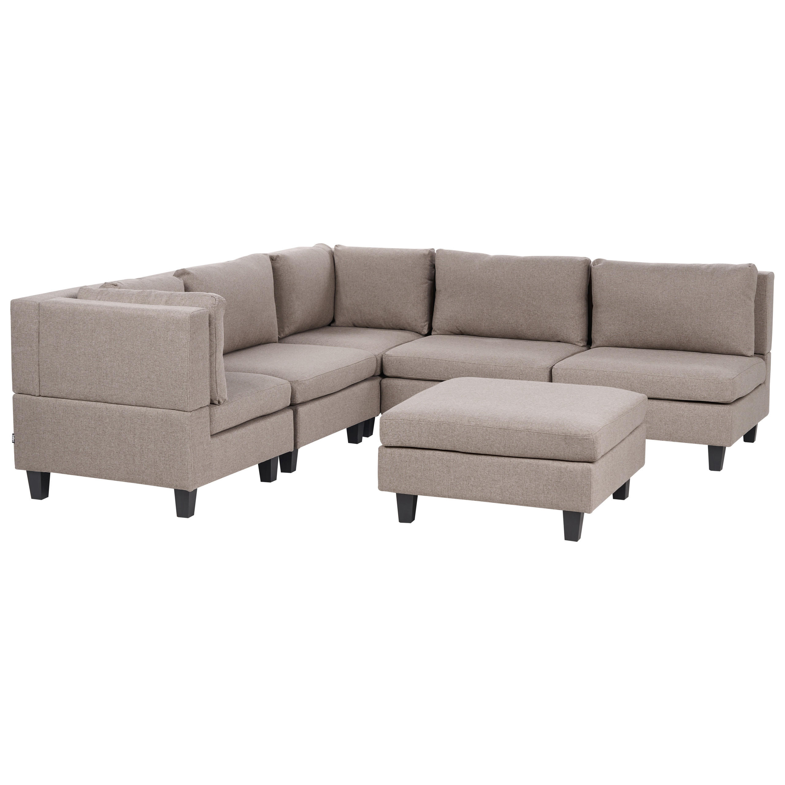 COLȚAR modul cu 5 locuri pe partea dreaptă maro textil cu otomană Unstad - maro/negru, material textil (228/228cm) - Beliani