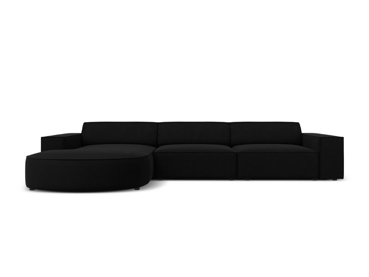 ECKSOFA links Jodie aus Samt schwarz 4 Sitzplätze - Schwarz, Textil (166/284cm) - Micadoni