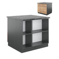 KÜCHENINSEL Fame-Line Goldkraft Eiche/Anthrazit 90 cm mit Schublade ohne AP - Honigeiche/Anthrazit, Holzwerkstoff (90/82/60cm) - Vicco