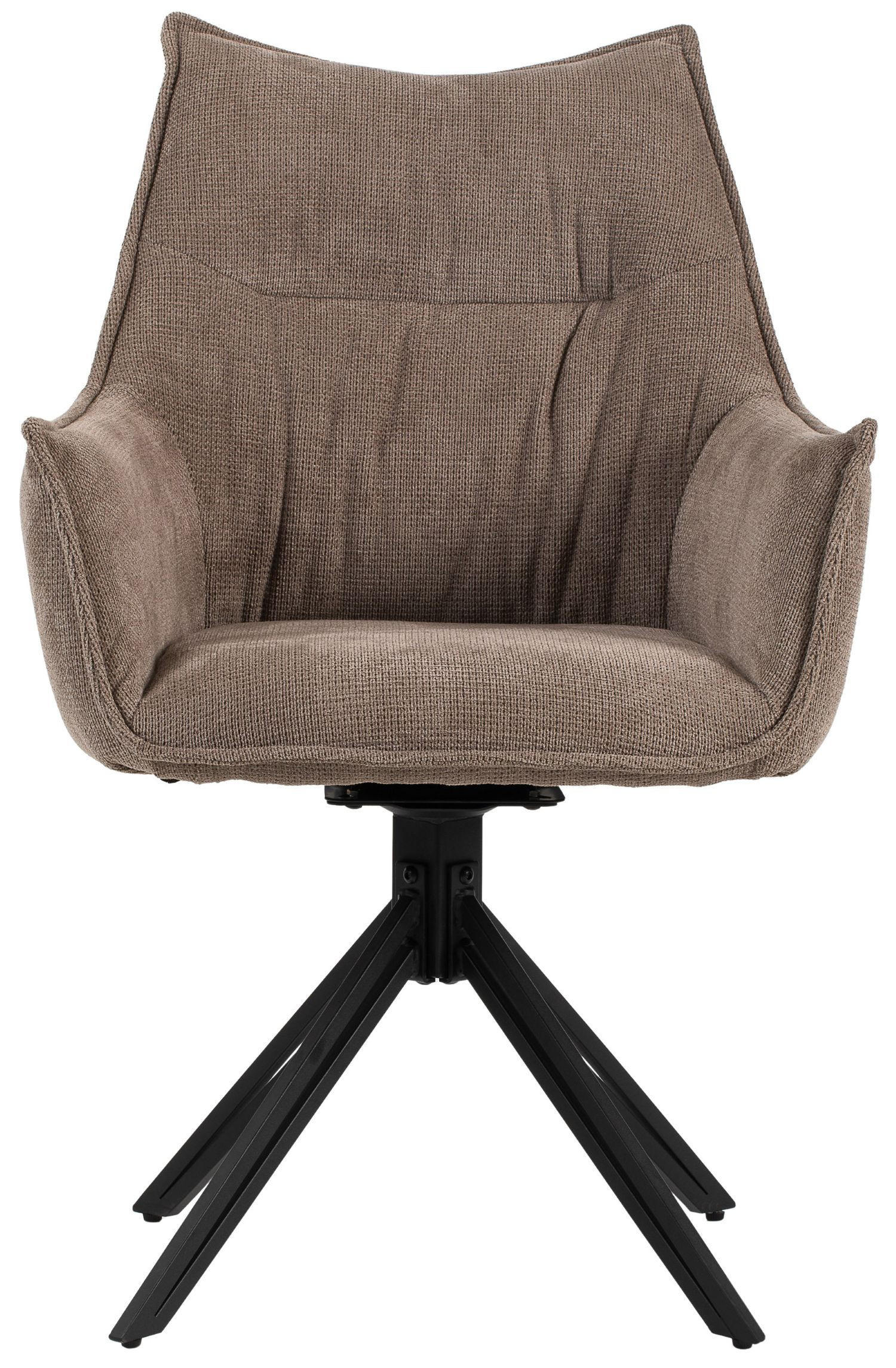 DININGSESSEL Ginosa - 4er Set - drehbar - braun - Schwarz/Braun, Textil/Metall (62/90/66cm) - bene living