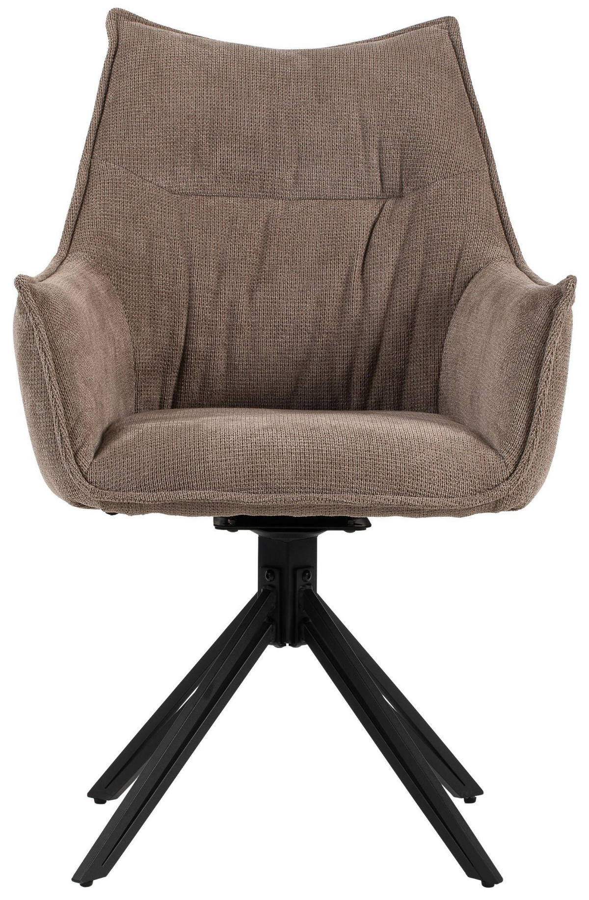 DININGSESSEL Ginosa - 4er Set - drehbar - braun - Schwarz/Braun, Textil/Metall (62/90/66cm) - bene living