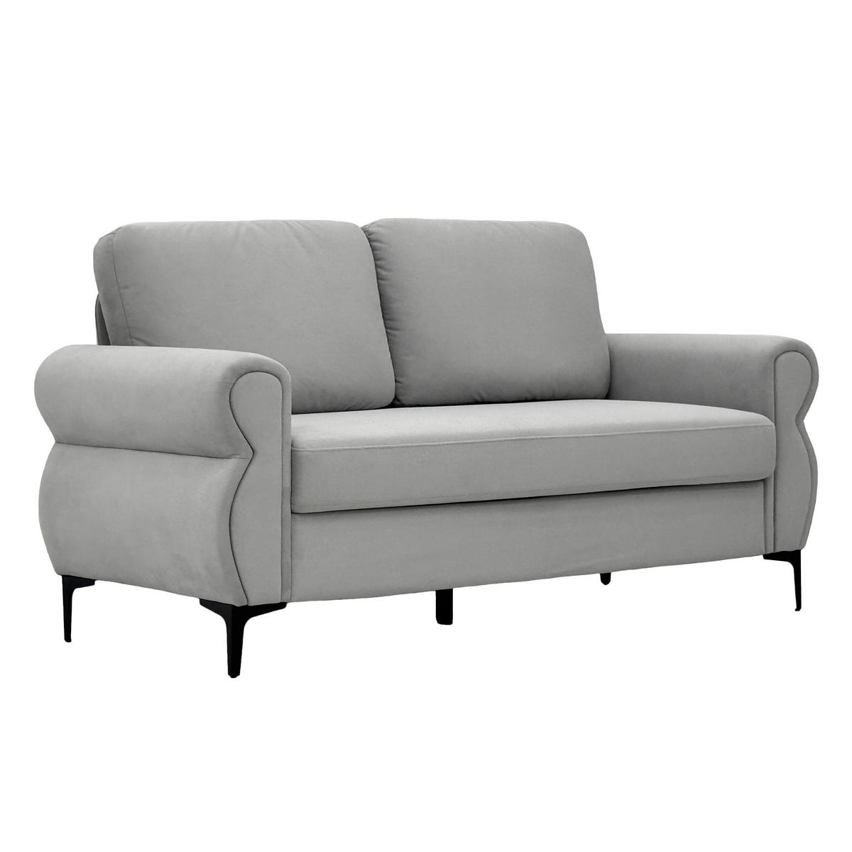2-SITZER-SOFA DE-35060 mit Federkern Hellgrau - Hellgrau, Metall (81/92/173.5cm) - ComfortXL