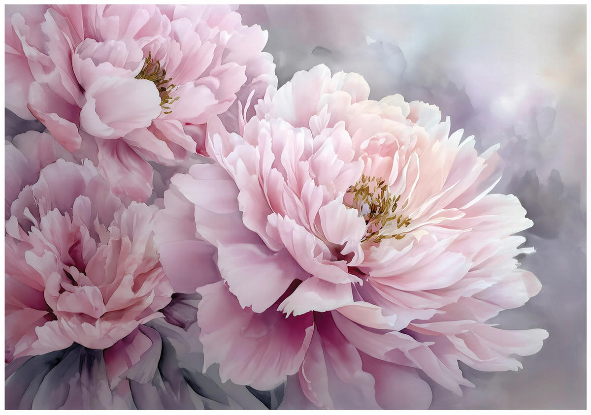 FOTOTAPETE Blumen Pfingstrosen Rosa 150x105 cm - Multicolor, Papier (150/105cm) - Wallarena