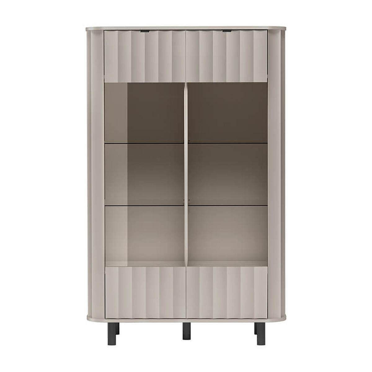 VITRINE Novado NO-9 98,3 x 155 x 40,5 cm Greige - Greige, Glas/Holzwerkstoff (98.3/155/40.5cm) - Koseto