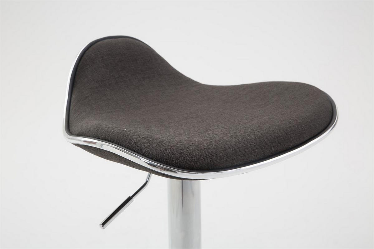 BARHOCKER Shangrila, Gestell Metall in Chromoptik, Stoff Dunkelgrau - Chromfarben/Dunkelgrau, Textil/Metall (45/91/45cm) - TPFLiving