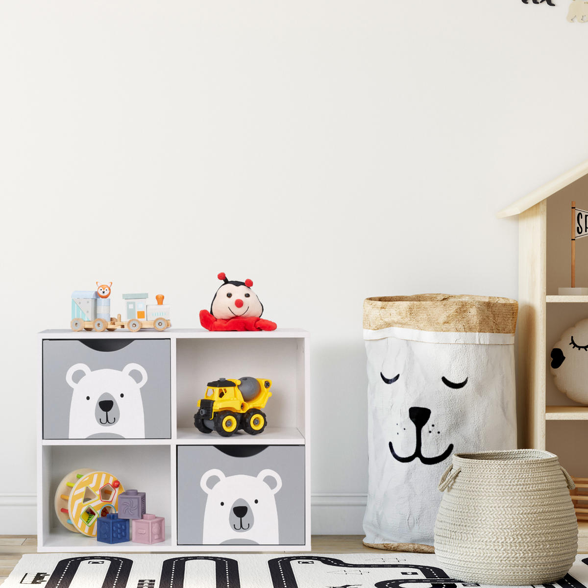 KINDERREGAL - Weiß, Holzwerkstoff (60/48/24.5cm) - Relaxdays