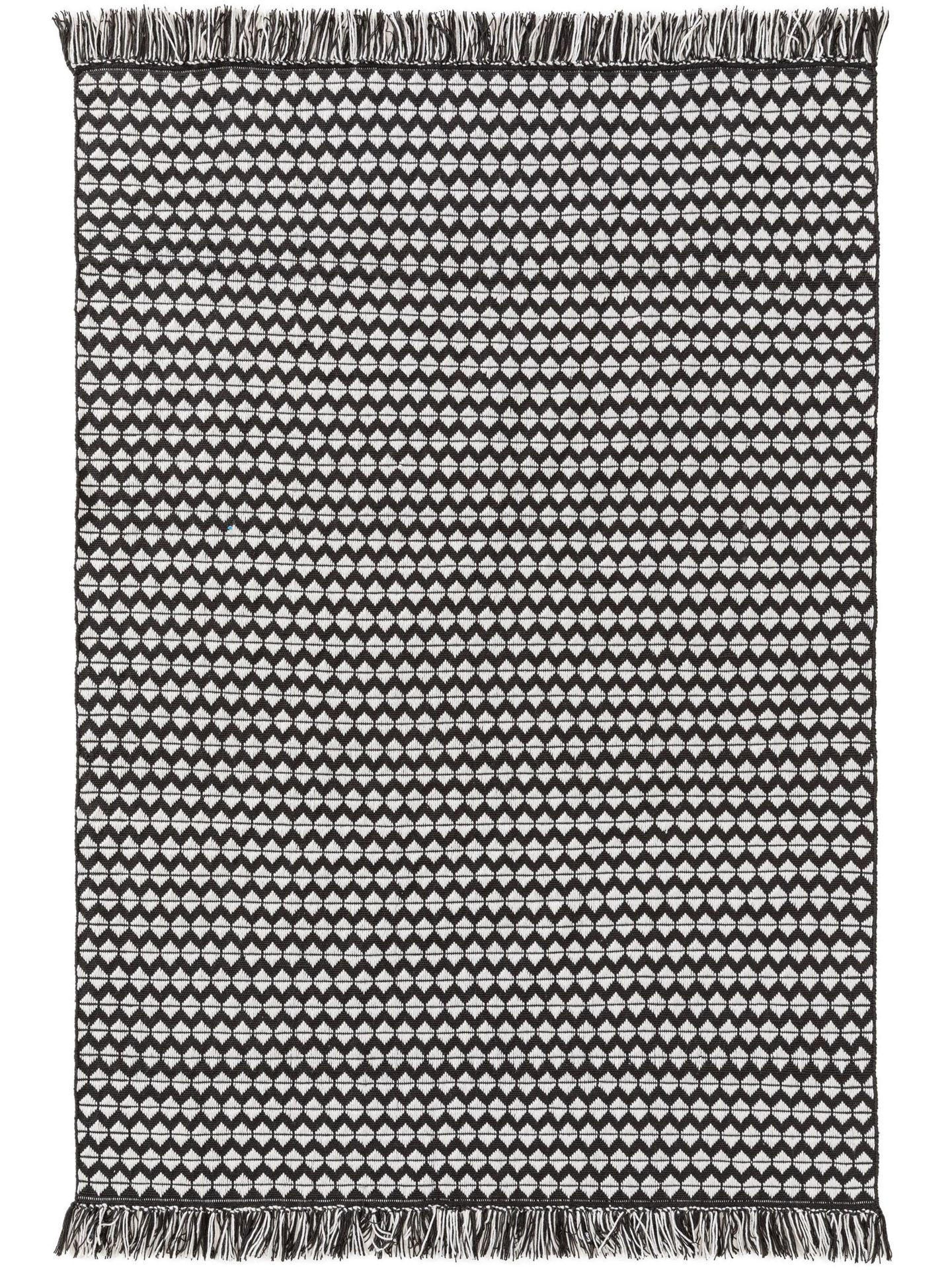 TEPPICH aus recyceltem Material Morty Schwarz/Weiß 80x150 cm - Schwarz/Weiß, Textil (80/1cm) - KUNSTLOFT