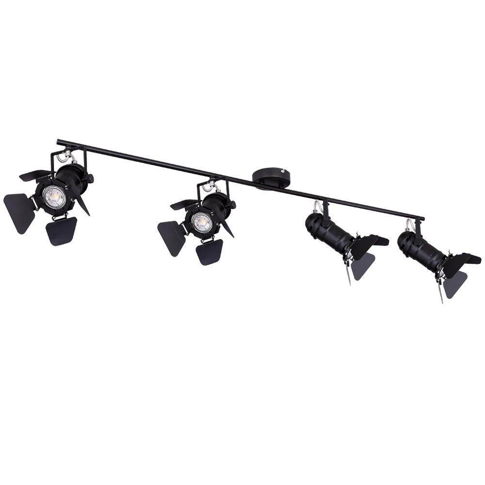 DECKENLEUCHTE Metall Schwarz Verstellbar - Schwarz, Metall (125/18/26.5cm) - Globo Lighting