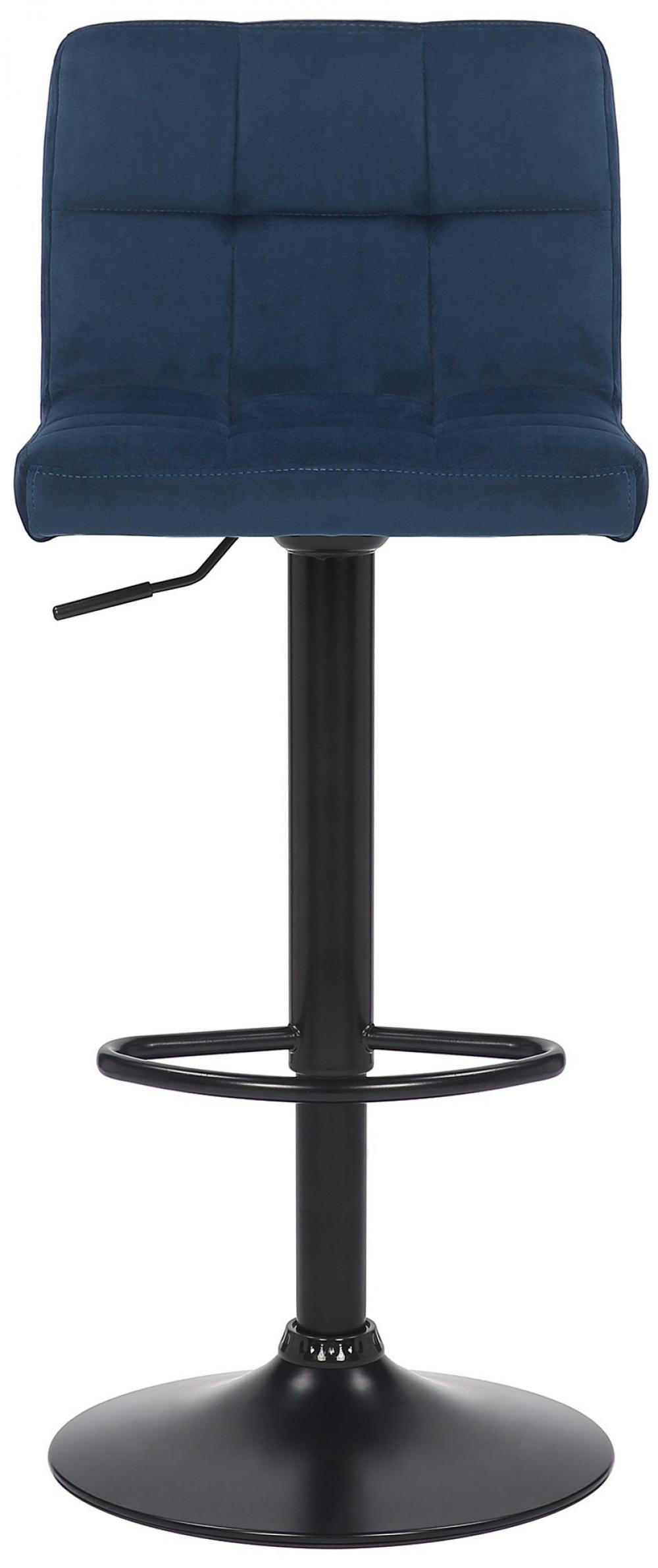 BARHOCKER Samt Blau - Blau/Schwarz, Textil/Metall (40/85/40cm) - CLP