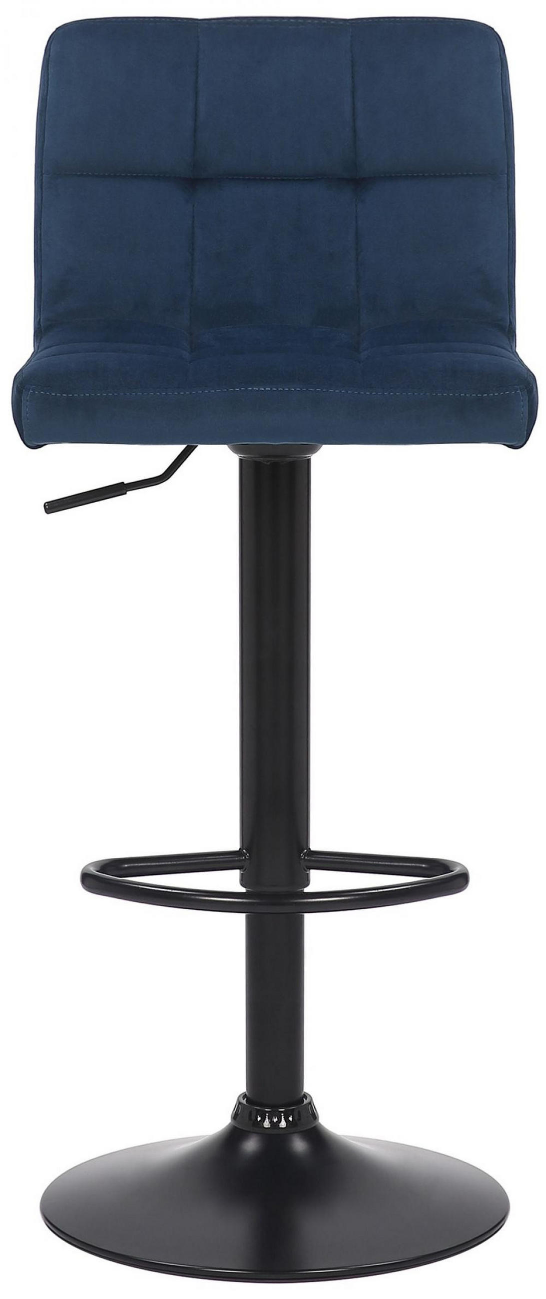 BARHOCKER Samt Blau - Blau/Schwarz, Textil/Metall (40/85/40cm) - CLP