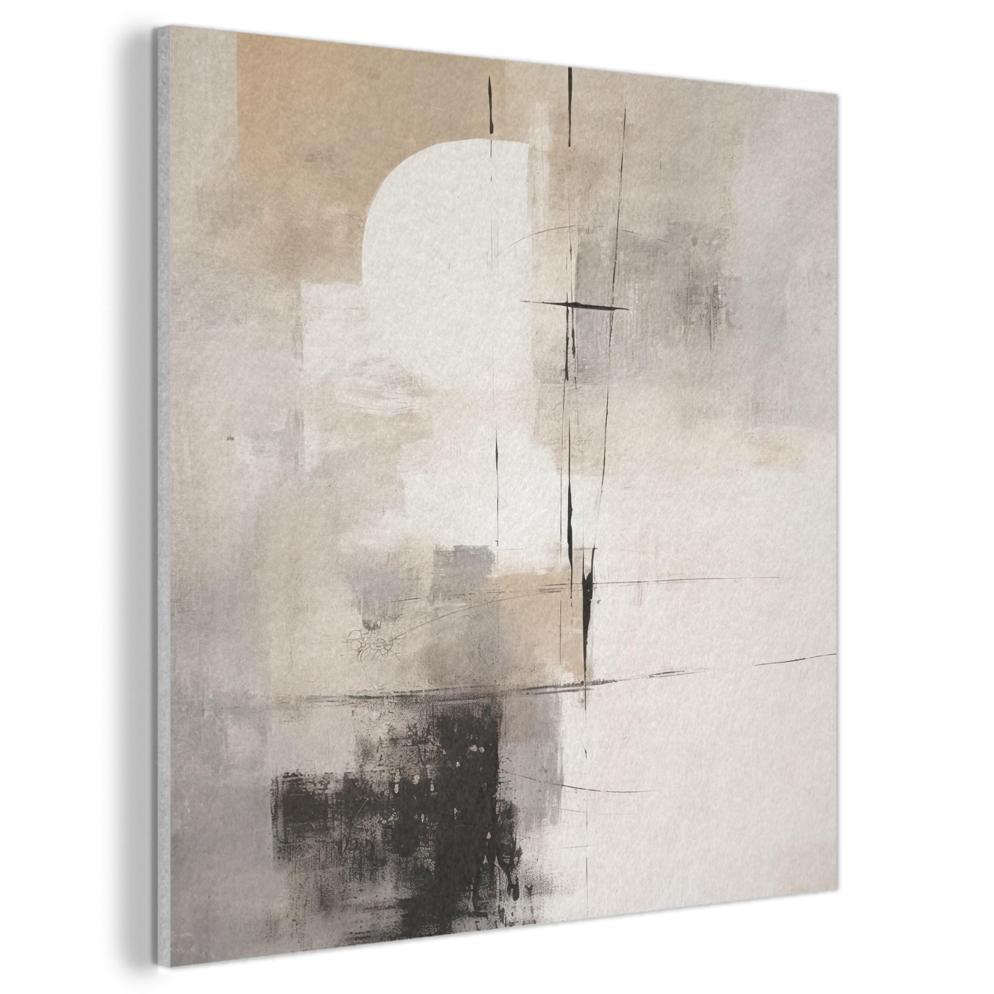 AKUSTIKBILD Abstrakt - Kunst - Grau Akustikpaneele 80x80 cm - Hellgrau, Kunststoff (80/80/0.9cm) - MuchoWow