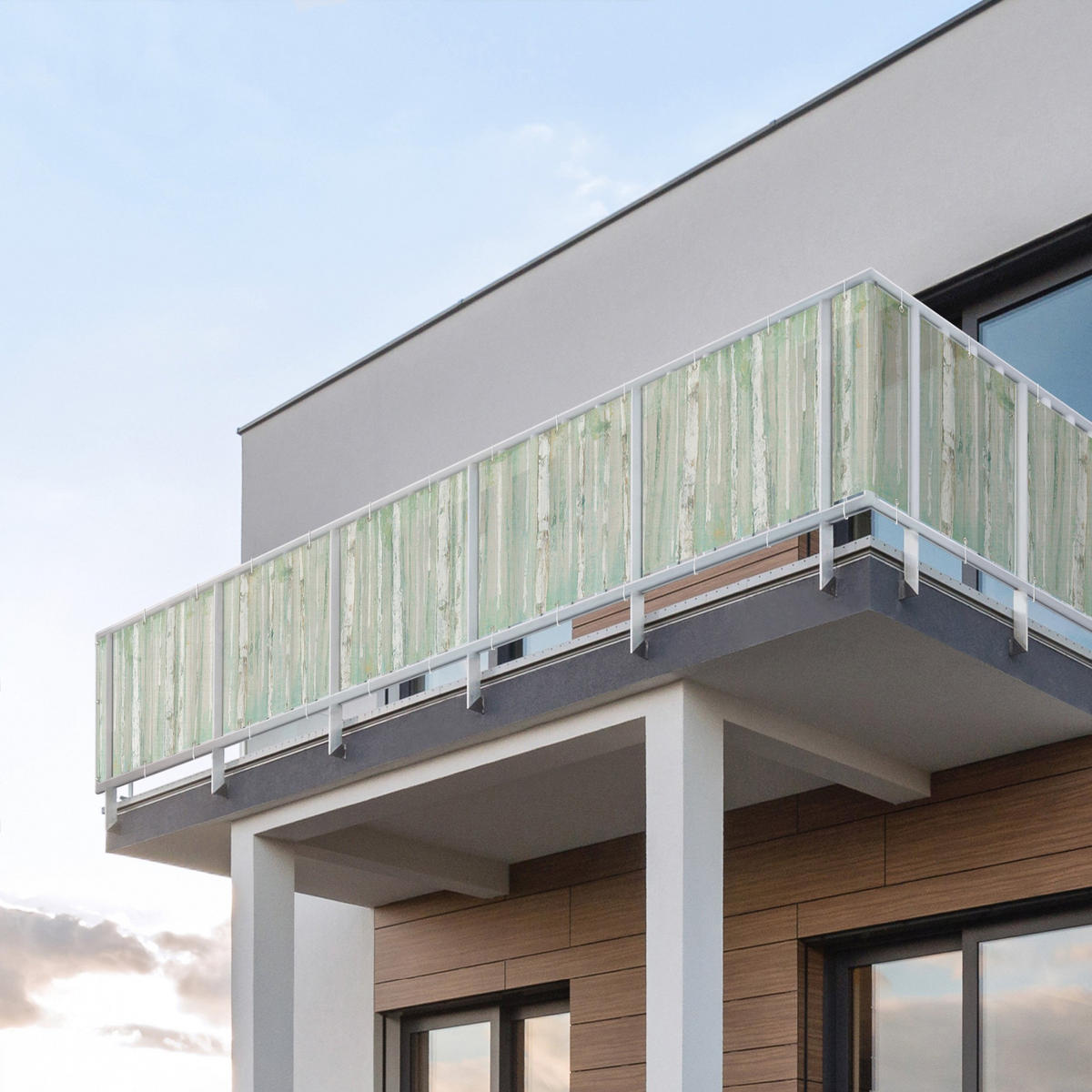 BALKON SICHTSCHUTZ Strahlende Buchen 600/75 cm - Grün, Kunststoff (600/75cm) - Bilderwelten