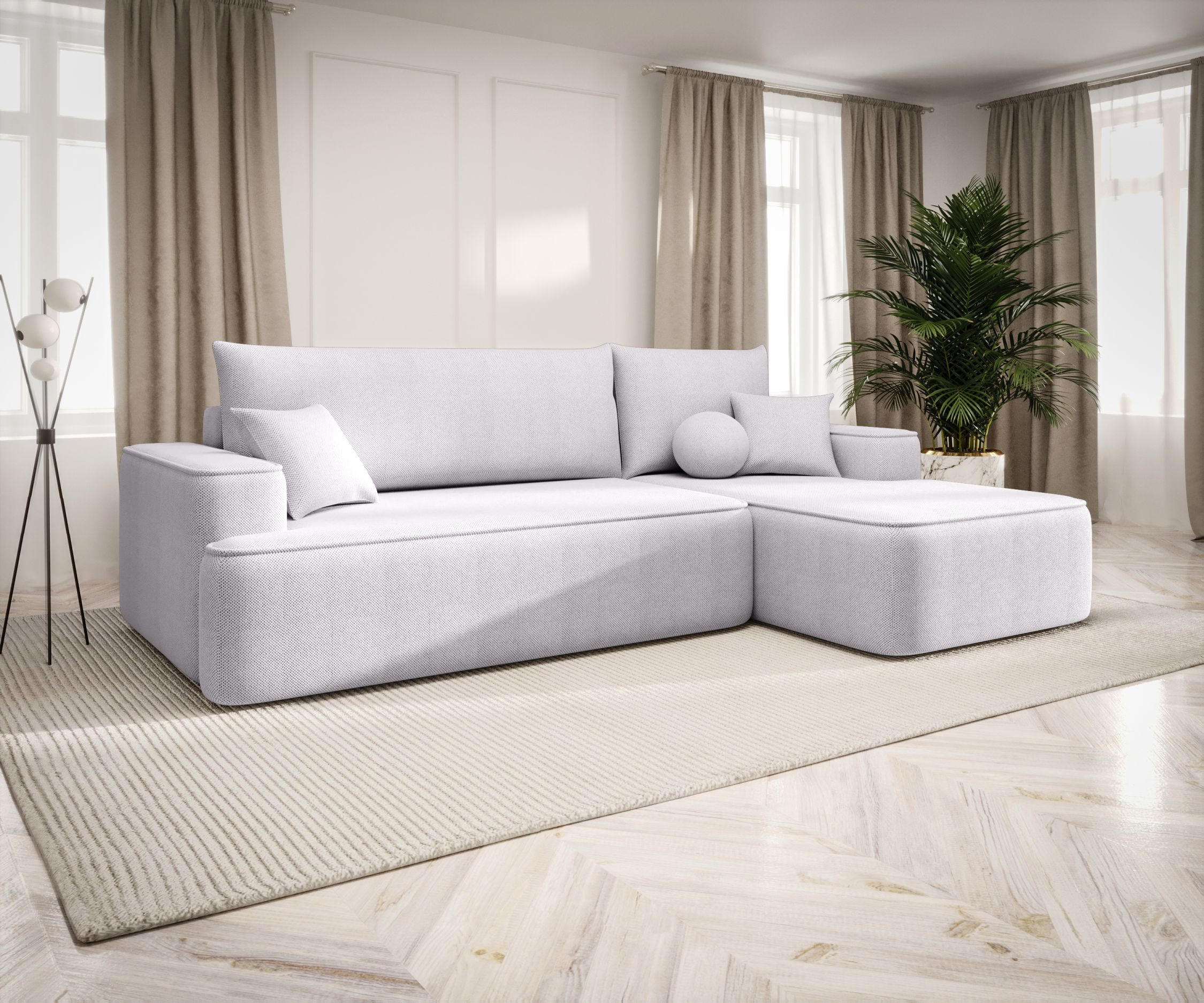 ECKSOFA mit Schlaffunktion FIGO Curio 80 Rechts - Hellgrau, Textil (250/150cm) - Bedante