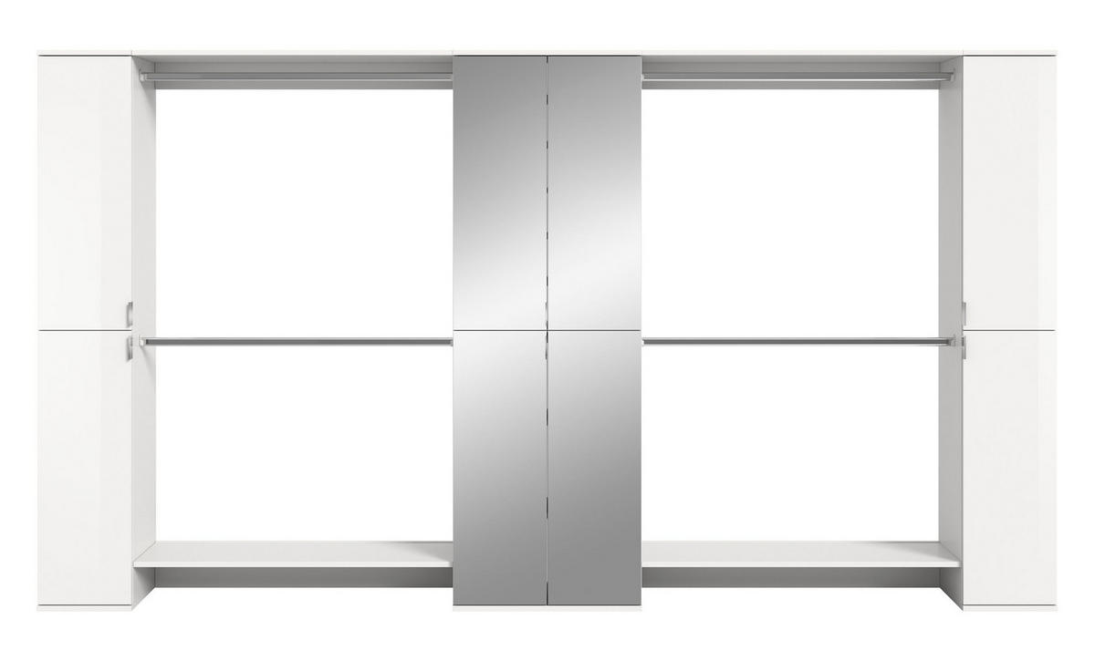GARDEROBE Systemmöbel Projekt X 5tlg. Kombination , ca.341x191x37 cm - Weiß, Holzwerkstoff (341/191/37cm)