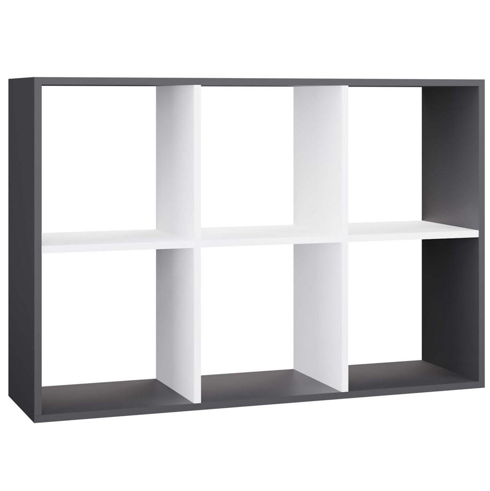 BÜCHERREGAL Anthrazit, Weiß 110/75/30 - Anthrazit/Weiß, Holzwerkstoff (110/75/30cm) - RAUMHIRSCH FURNITURE