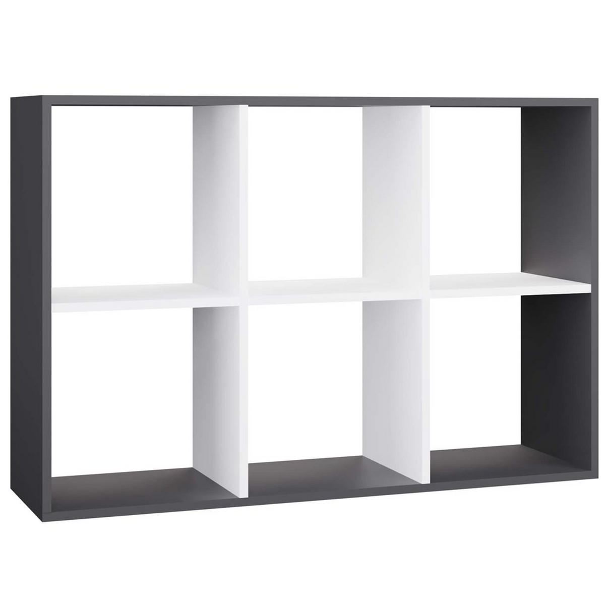 BÜCHERREGAL Anthrazit, Weiß 110/75/30 - Anthrazit/Weiß, Holzwerkstoff (110/75/30cm) - RAUMHIRSCH FURNITURE