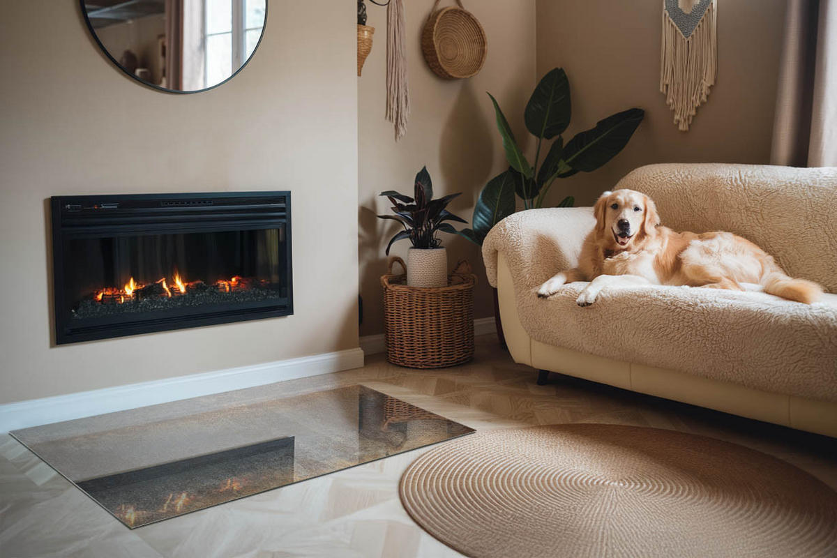 GLASPLATTE für Kamin 120x80 cm Braun - Braun, Glas (120/80/0.4cm) - ArtPrintCave