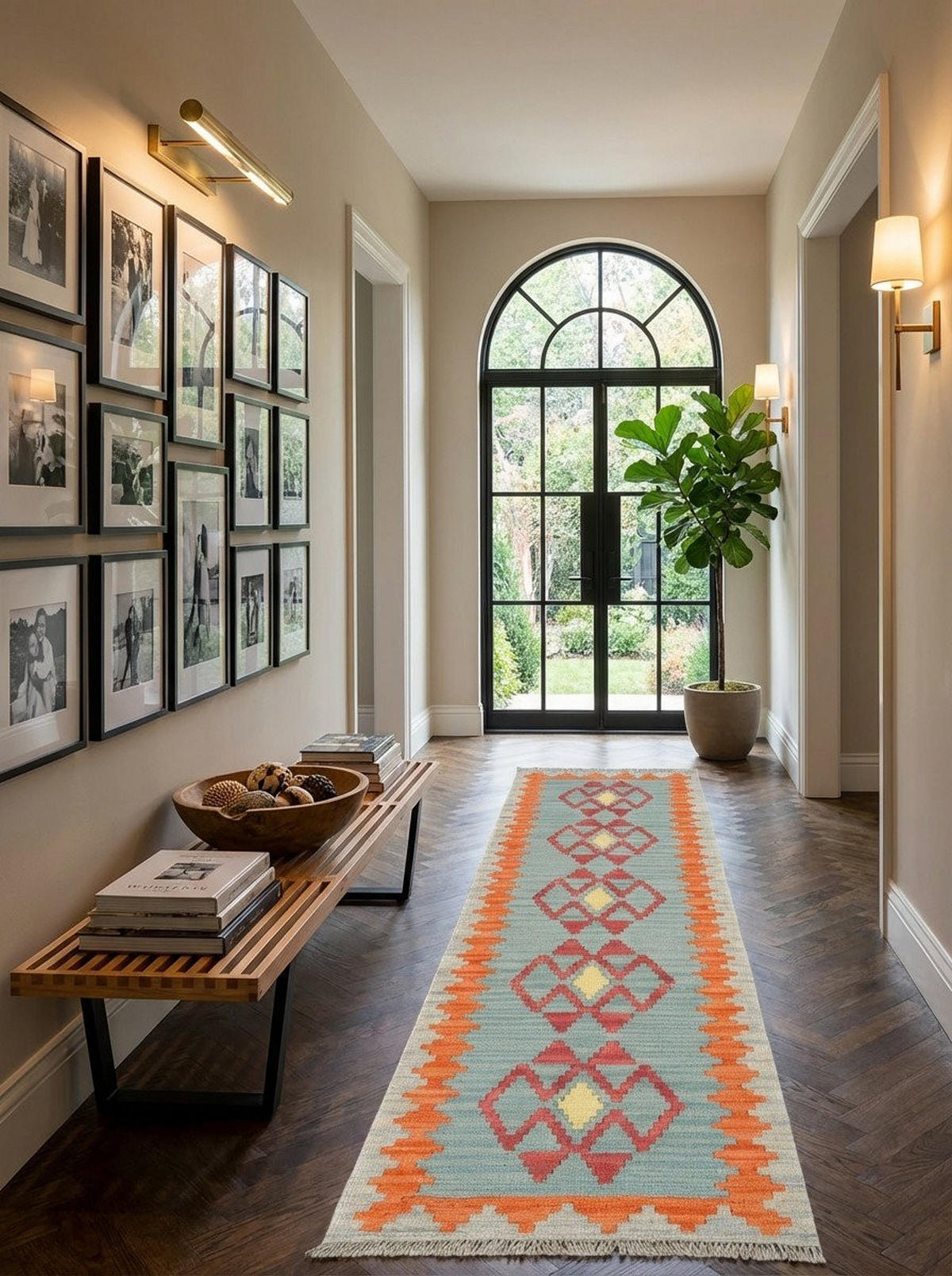 HANDWEBTEPPICH Kelim Gashgai Blau 197/57 cm Schurwolle - Blau, Textil (57/197cm) - Looma