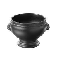 LOEWENKOPF - SUPPENSCHUESSEL in gusseisener Optik 35 cl - Schwarz, Keramik (11.5cm) - Revol Porcelaine France
