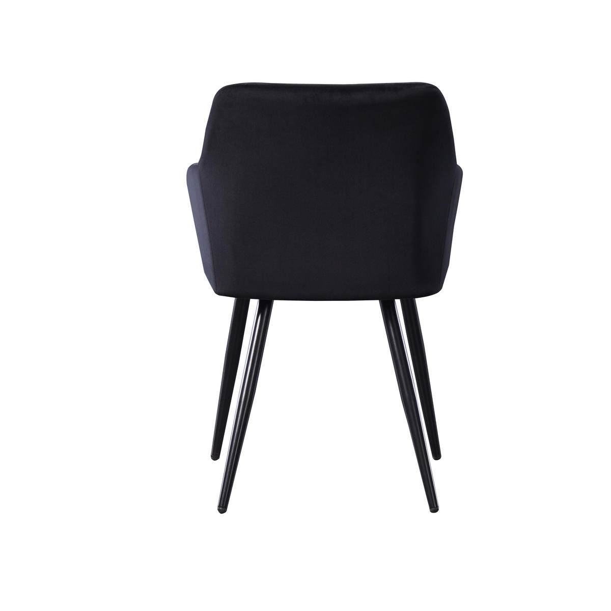 STUHL Samt Schwarz - Schwarz, Metall (55/82/59cm) - Life Interiors