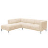 2,5-SITZER ECKSOFA mit Ottomane - Beige/Schwarz, Textil/Metall (252/205cm) - home24