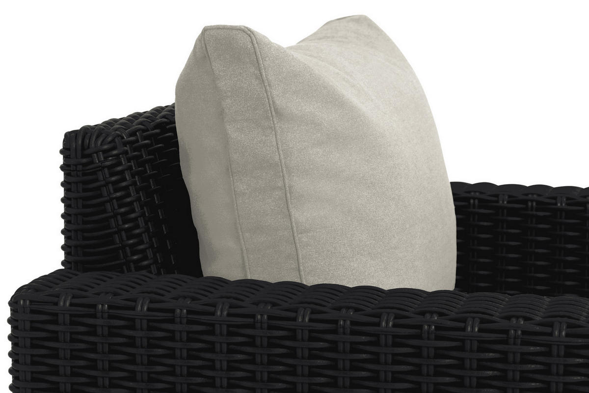 GARTENSOFA California 3-teilig Sessel mit Tisch inkl. Kissen - Anthrazit, Kunststoff - Allibert