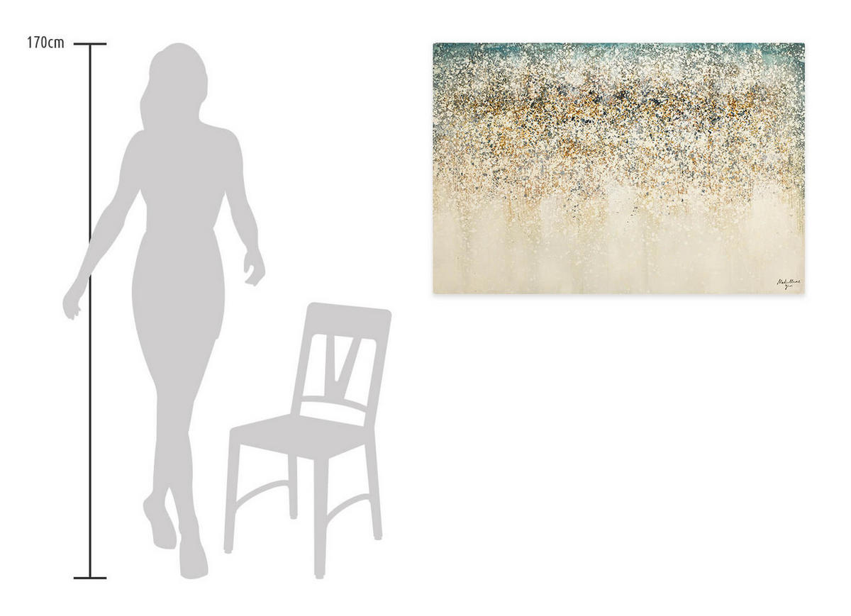 ÖLGEMÄLDE 120/80 cm - Blau/Beige, Holz/Textil (120/80cm) - KUNSTLOFT