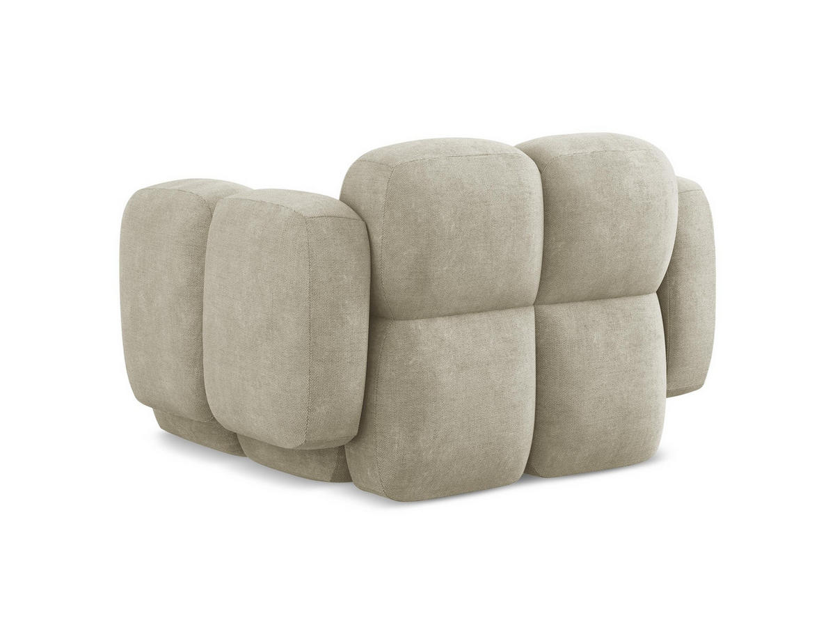 SESSEL Chenille Stoff Beige - Beige/Schwarz, Holzwerkstoff/Kunststoff (120/72/115cm) - Makamii