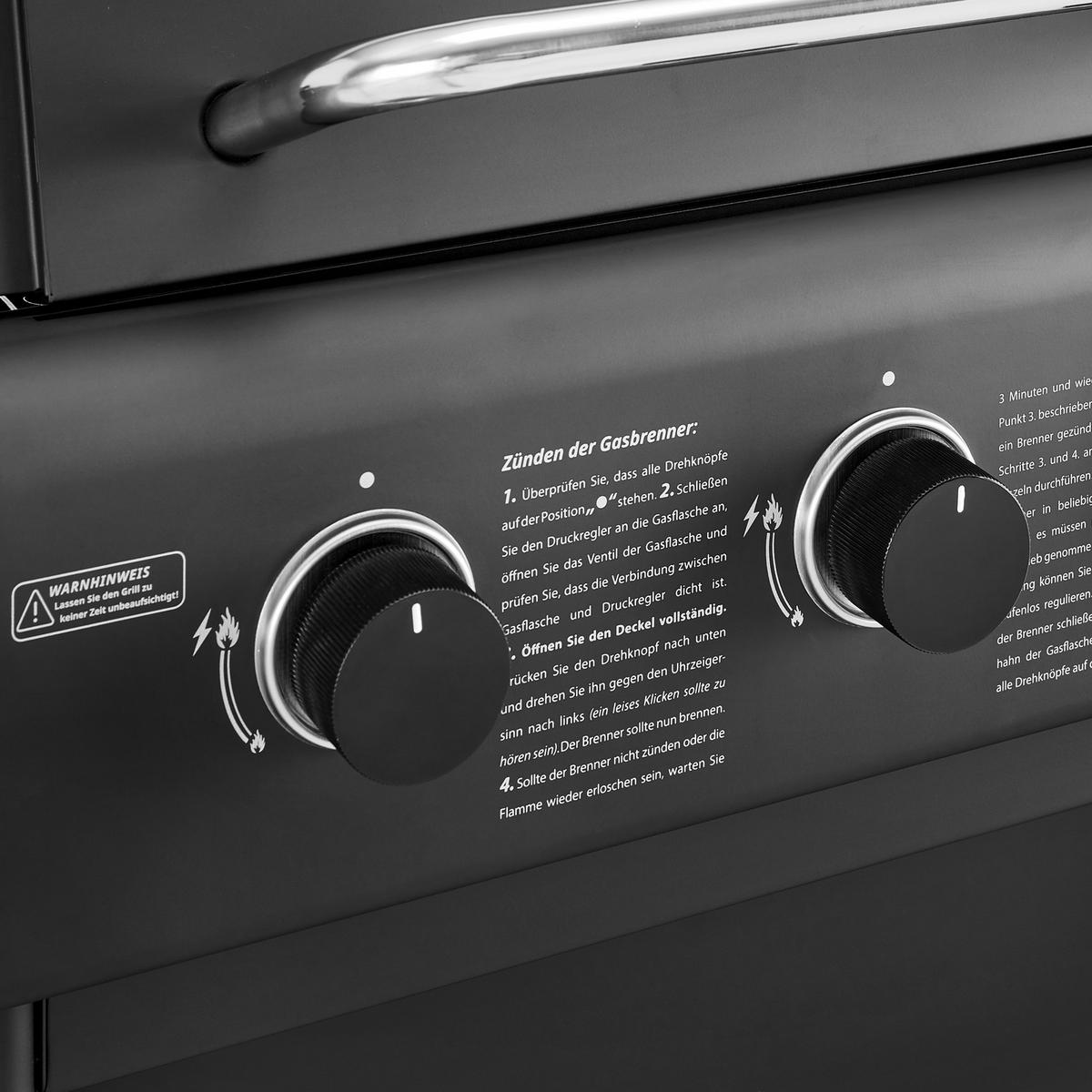 GASGRILL COMPACT 3+0 Set - Schwarz, Metall (113/100/48cm) - TAINO