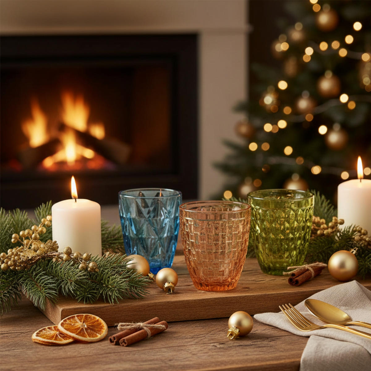 TRINKGLÄSER SET PORTO - 6 teilig - Multicolor, Glas - Sänger