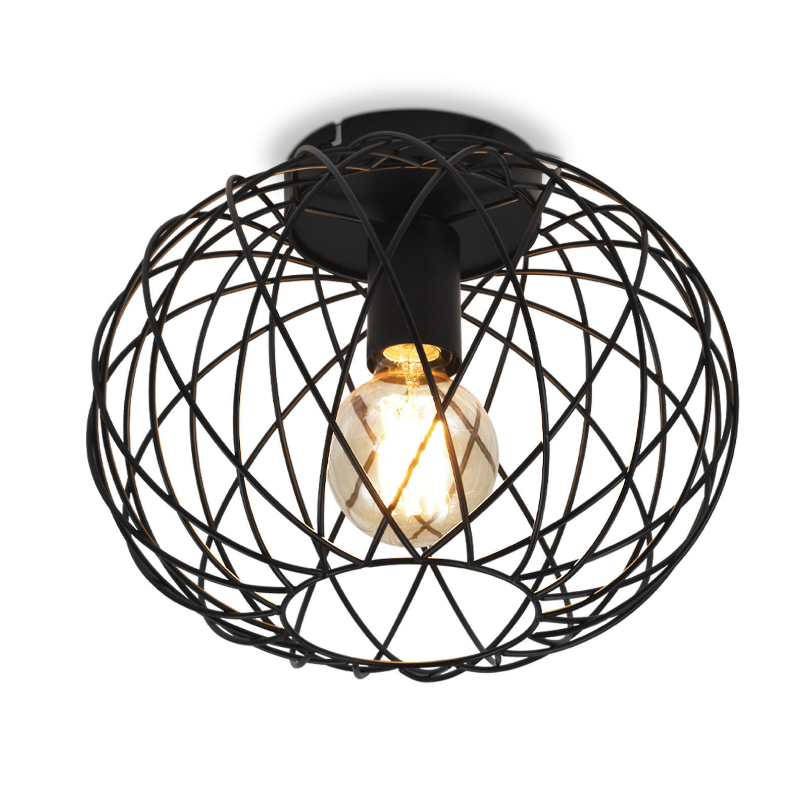 LED-DECKENLEUCHTE Svindar 30/30/23 cm - Schwarz, Metall (30/30/23cm) - ZMH