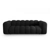 SOFA Lupine aus Chenille-Stoff schwarz 3 Sitzplätze - Schwarz, Textil (95/70/230cm) - Micadoni