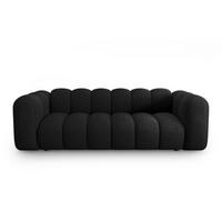 SOFA Lupine aus Chenille-Stoff schwarz 3 Sitzplätze - Schwarz, Textil (95/70/230cm) - Micadoni
