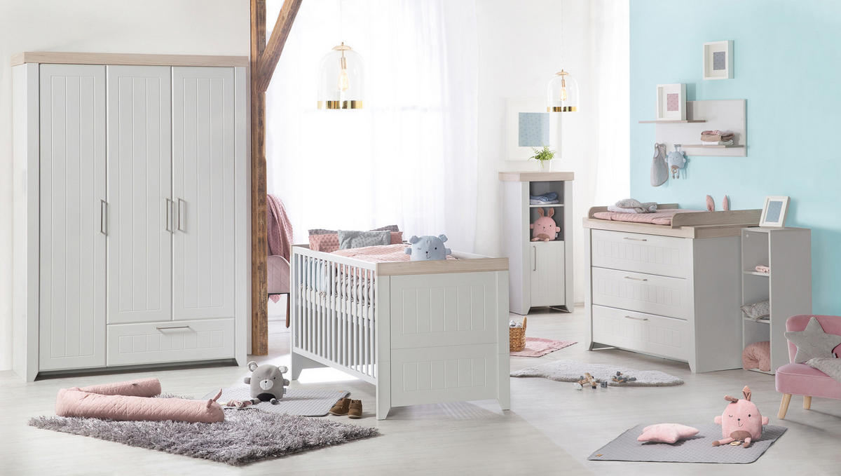 BABYBETT Helene 70 x 140 cm - Hellgrau, Holzwerkstoff (70/140cm) - Roba