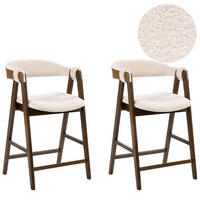 BARSTUHL 2er-Set Bouclé Braun/Hellbeige Day - Beige, Textil (52/88/62cm) - Beliani
