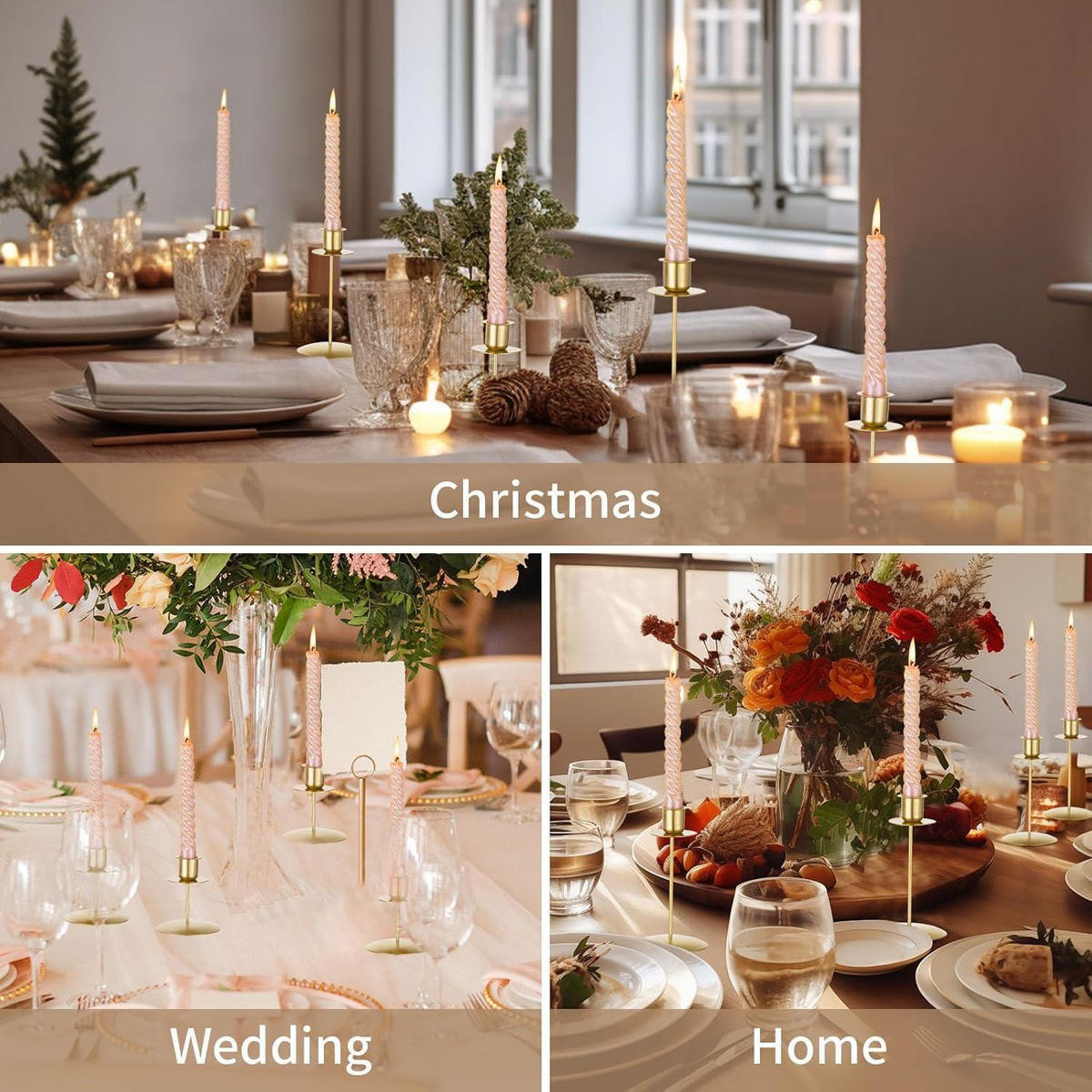 KERZENSTÄNDER 12-teiliges Set Gold 15 cm - Goldfarben, Metall (8/15/8cm)