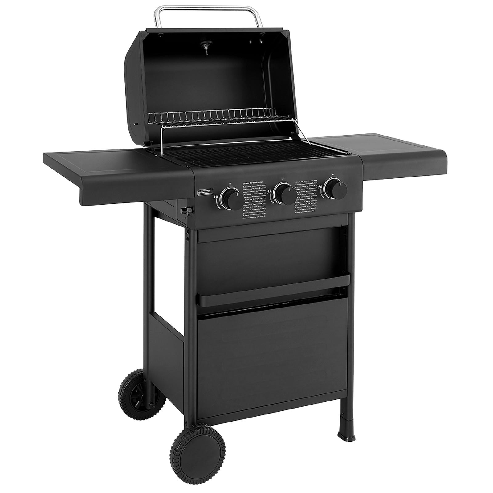 GASGRILL COMPACT 3+0 Set - Schwarz, Metall (113/100/48cm) - TAINO